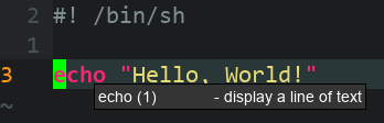 Example of shell script balloon help
